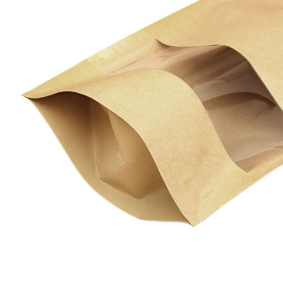 Мешок Kraft Resealable PE бумажный Standup кладет таможню в мешки напечатанный с окном