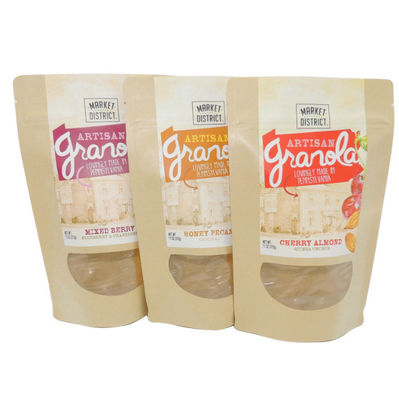SGS напечатал мешок Resealable сумок Kraft составной бумажный с окном