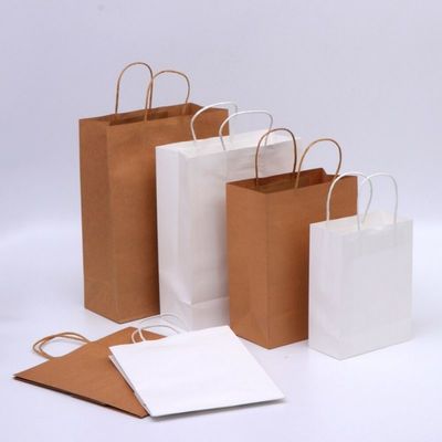 Экологически бумажные мешки kraft gravure Брауна с логотипом напечатали 28* 22cm