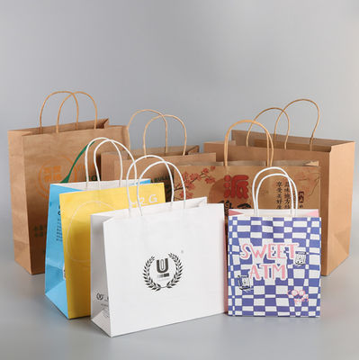 Экологически бумажные мешки kraft gravure Брауна с логотипом напечатали 28* 22cm
