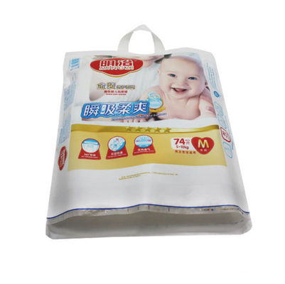 Упаковка сумки Gusset PE Tote пеленки младенца двойная устранимая с напечатанным изготовленным на заказ