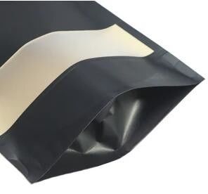 Multi размер Doypack стоит вверх мешок жары Kraft Sealable бумажный черный с окном