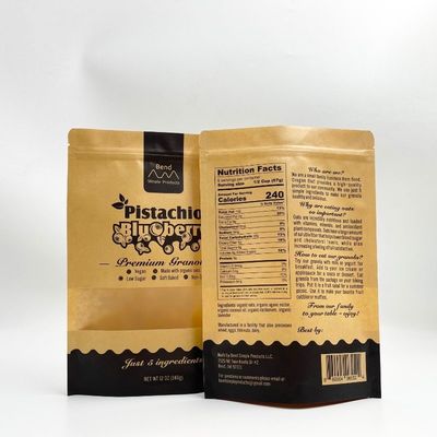 Biodegradable сумки закуски молнии Kraft бумажные упаковывая влагостойкие